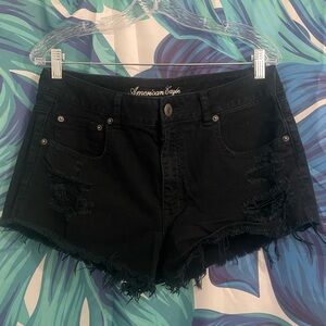 AE Black Distressed Women Shorts